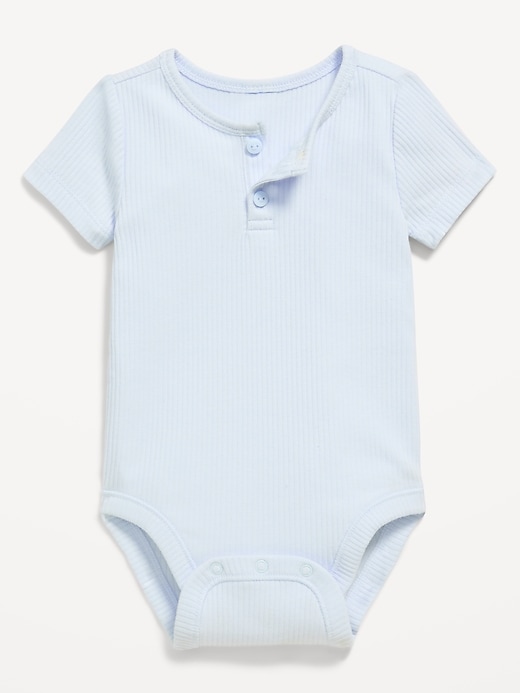 Image number 1 showing, Short-Sleeve Henley Ribbed Bodysuit for Baby