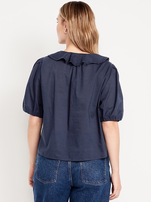Image number 5 showing, Ruffle Collar Button-Down Top