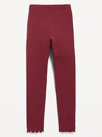 Image number 2 showing, High-Waisted Lettuce Edge Rib-Knit Leggings for Girls