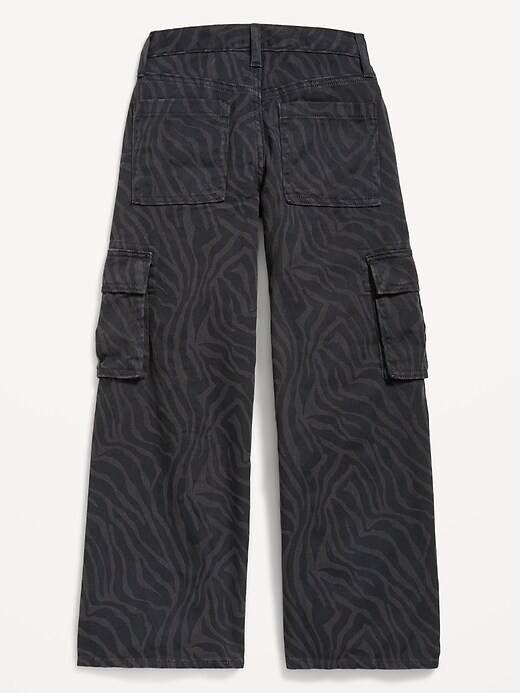 Image number 2 showing, Printed Super Baggy Wide-Leg Cargo Pants for Girls
