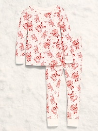 L'image numéro 2 présente Pyjama ajusté à motif pour tout-petit et bébé
