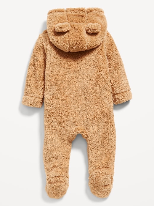 Image number 3 showing, Hooded Critter Footed Sherpa One-Piece for Baby