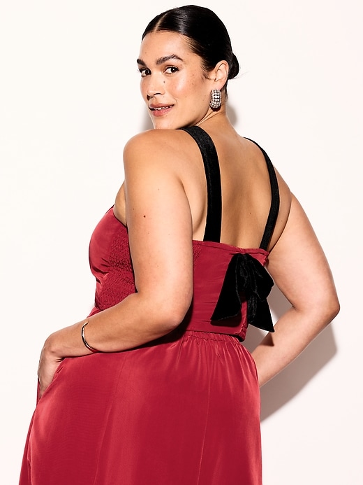 Image number 7 showing, The Occasion by Old Navy Taffeta Cropped Halter Bow Top