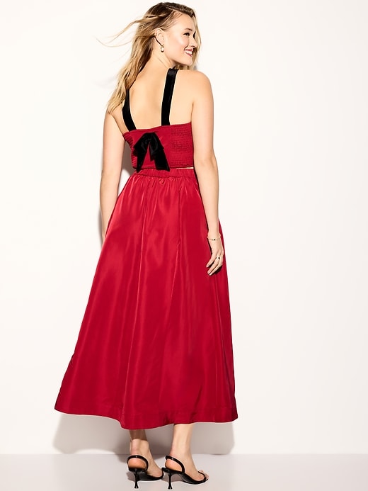 Image number 9 showing, The Occasion by Old Navy High-Waisted Taffeta Midi Skirt