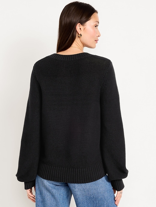 Image number 2 showing, Garter-Knit Cardigan Sweater