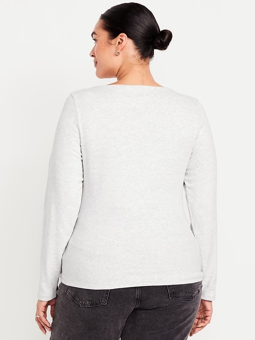 Image number 8 showing, Snug Long-Sleeve Boat-Neck T-Shirt
