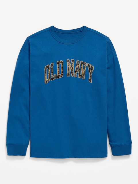 T-shirt surdimensionné à imprimé à manches longues pour garçon - Eaux Libres