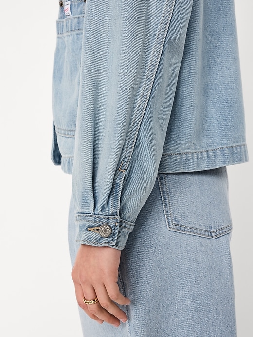 Image number 6 showing, Cropped Denim Chore Jacket