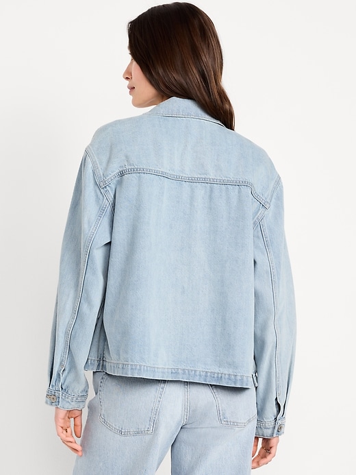 Image number 2 showing, Cropped Denim Chore Jacket