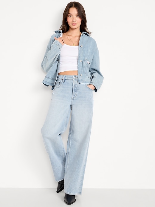 Image number 3 showing, Cropped Denim Chore Jacket
