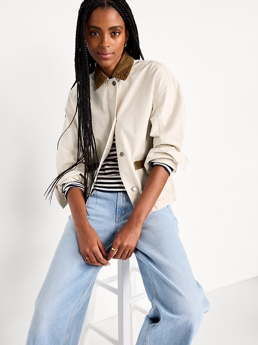 L'image numéro 3 présente Veste campagnarde en toile