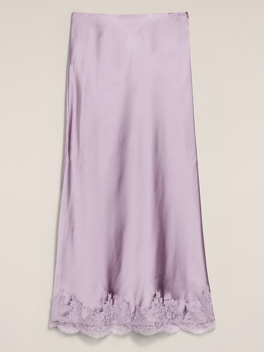 Image number 4 showing, Old Navy x Anna Sui Satin Lace Hem Midi Skirt