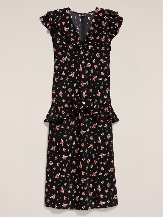 Image number 5 showing, Old Navy x Anna Sui Crepe V-Neck Ruffle Maxi Dress
