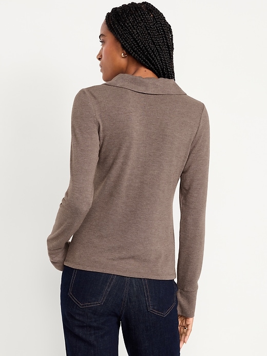 Image number 2 showing, Split-Neck Long-Sleeve Pullover Shirt