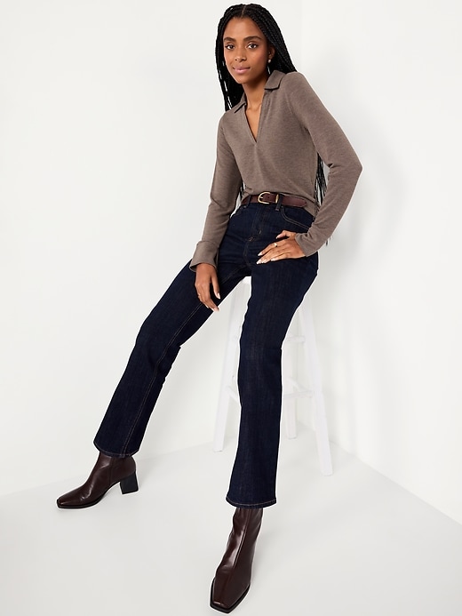 Image number 3 showing, Split-Neck Long-Sleeve Pullover Shirt