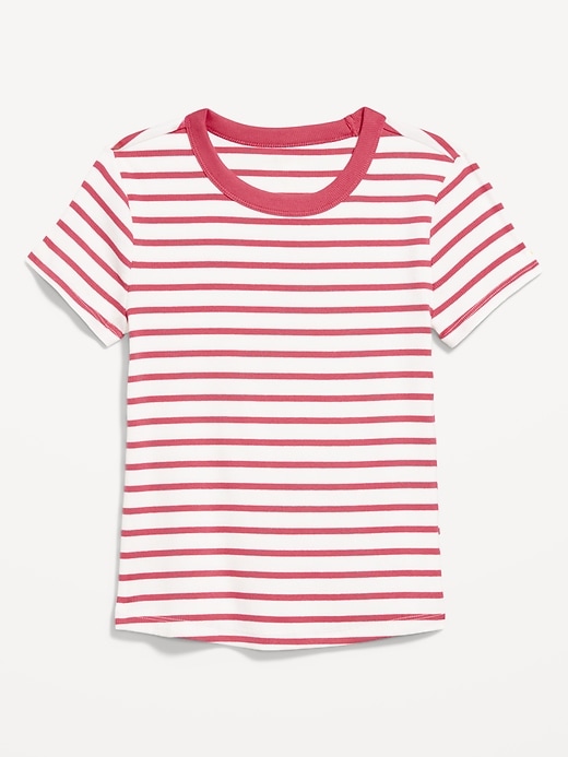 L'image numéro 4 présente T-shirt moulant côtelé ras du cou