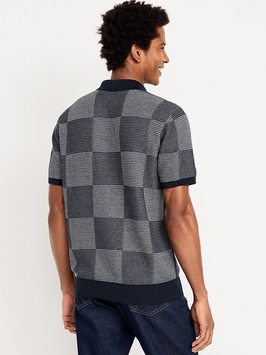Image number 2 showing, Quarter-Zip Check Polo Sweater