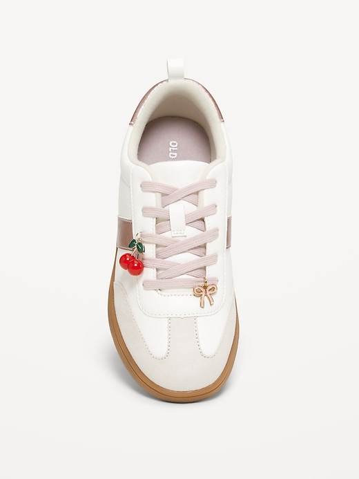 Image number 3 showing, Faux-Suede Lace-Up Charm Sneakers for Girls