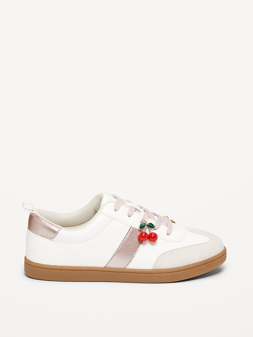 Image number 4 showing, Faux-Suede Lace-Up Charm Sneakers for Girls