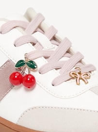 Image number 2 showing, Faux-Suede Lace-Up Charm Sneakers for Girls