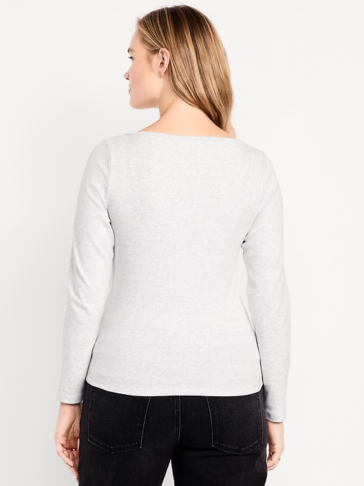 Image number 6 showing, Snug Long-Sleeve Boat-Neck T-Shirt
