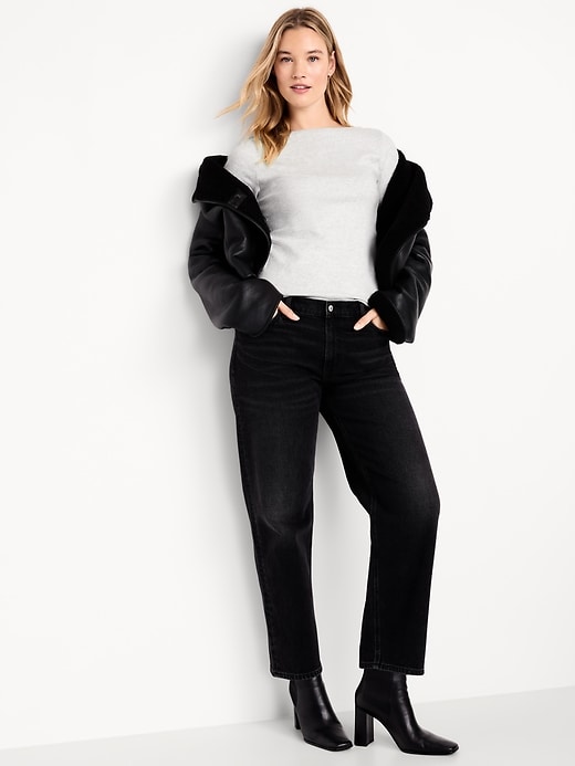 Image number 3 showing, Snug Long-Sleeve Boat-Neck T-Shirt