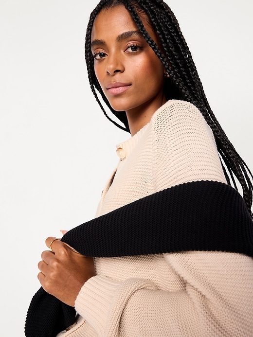 Image number 3 showing, Garter-Knit Cardigan Sweater