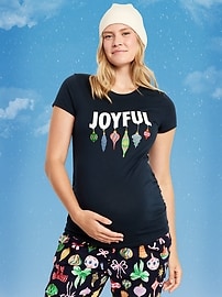 Image number 1 showing, Maternity Holiday-Graphic Crew-Neck T-Shirt