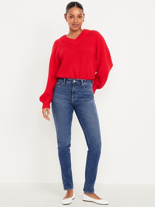 Image number 1 showing, High-Waisted Slim Jeans