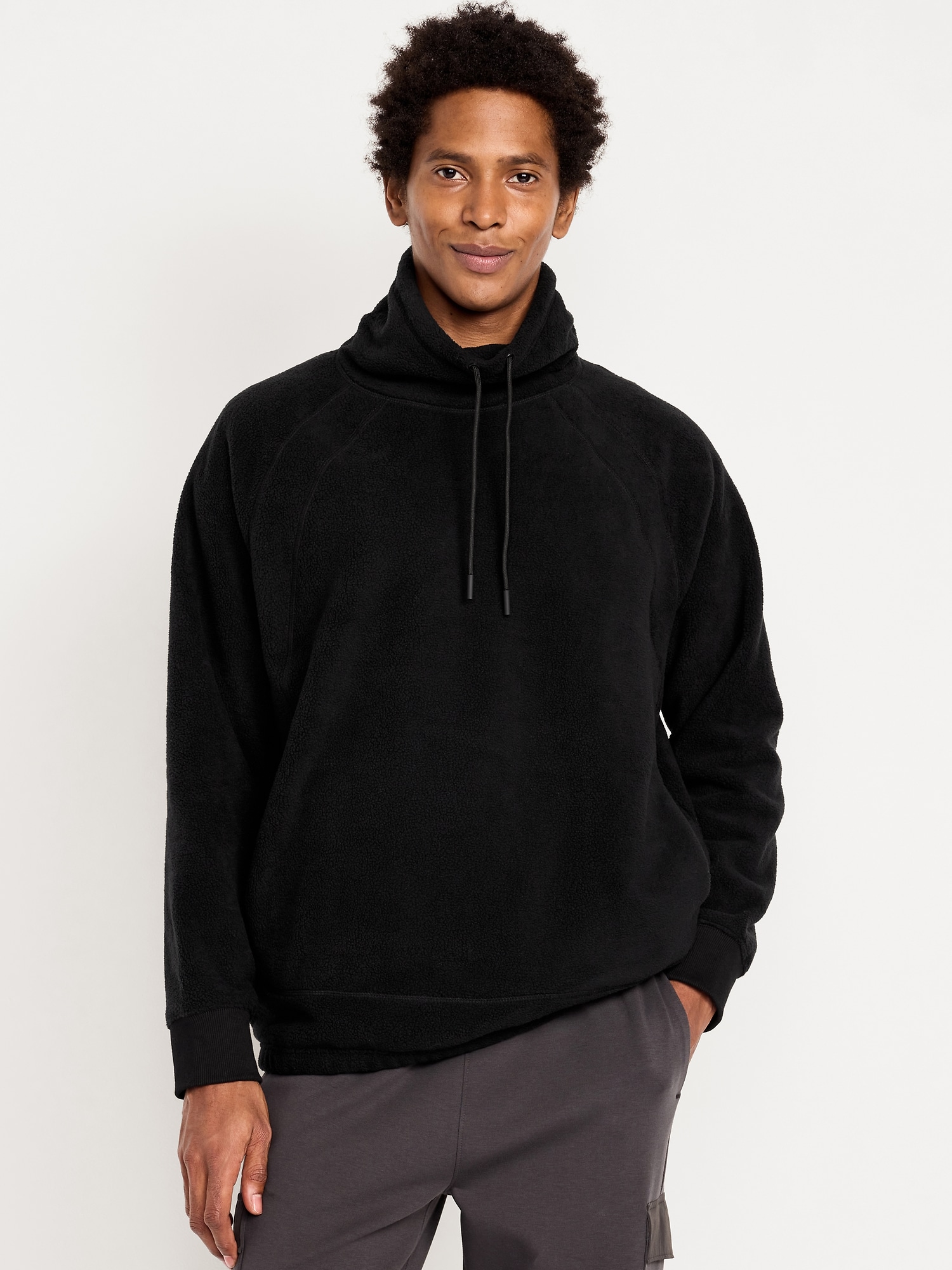 funnel neck fleece pullover