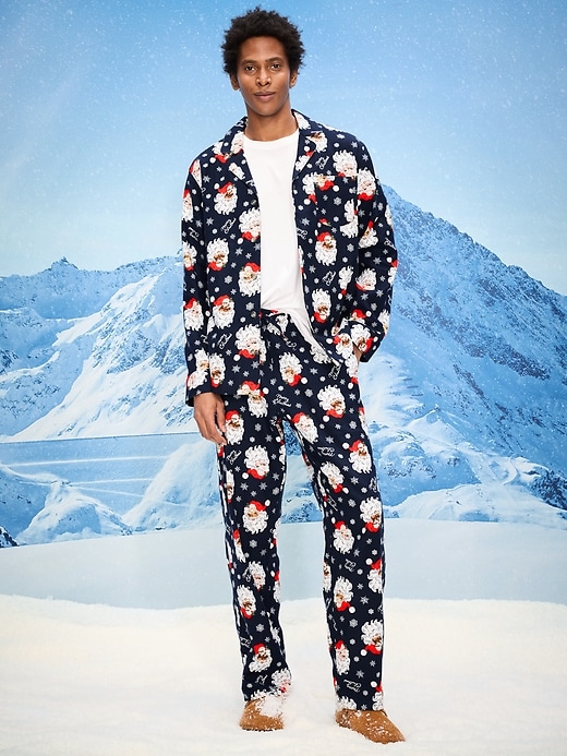 Image number 1 showing, Printed Flannel Pajama Set for Men