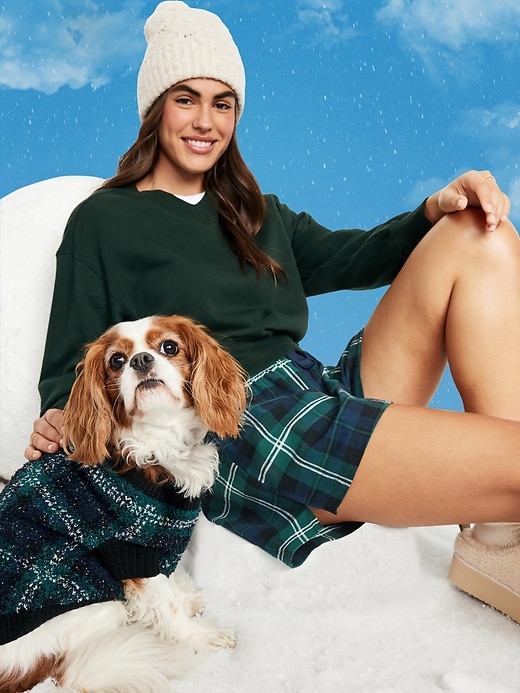 Image number 3 showing, Plaid Flannel Pajama Boxer Shorts for Women