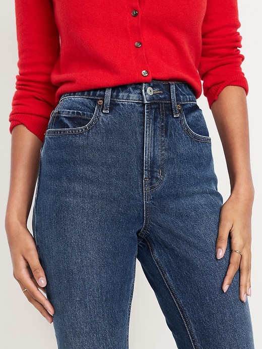 L'image numéro 4 présente Jean semi-évasé à taille très haute