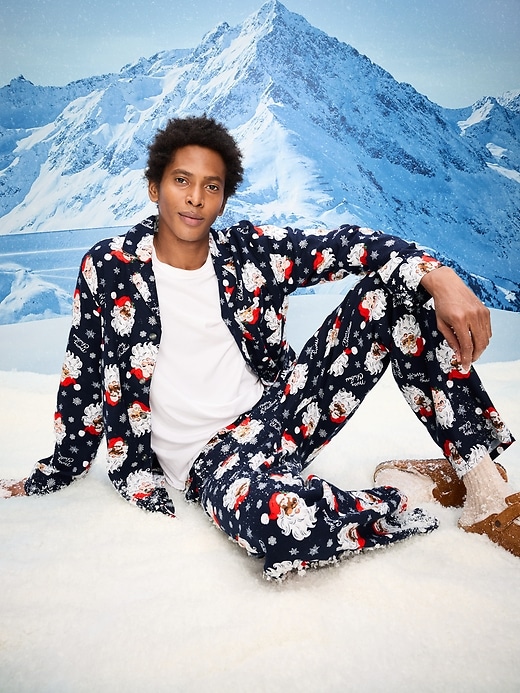 Image number 3 showing, Printed Flannel Pajama Set for Men
