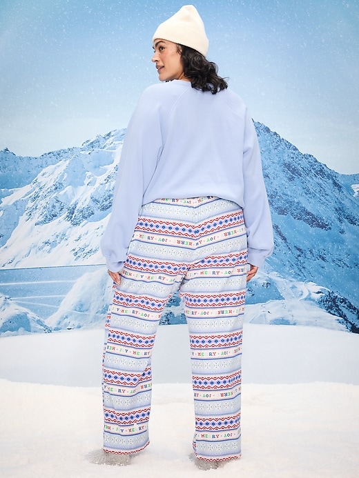 Image number 8 showing, Mid-Rise Printed Flannel Pajama Pants for Women