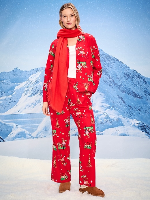Image number 5 showing, Printed Flannel Pajama Pant Set for Women