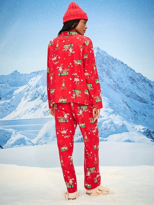 Image number 2 showing, Printed Flannel Pajama Pant Set for Women