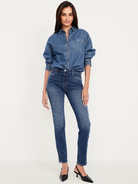 Jean étroit rétro à taille haute - Yana