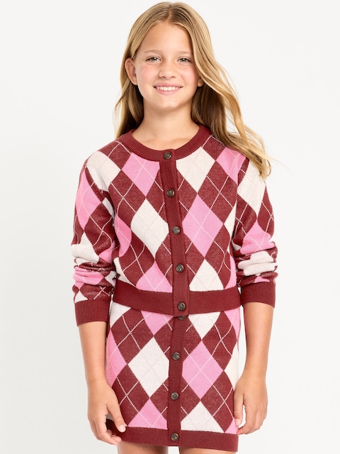 Printed Cardigan Sweater for Girls