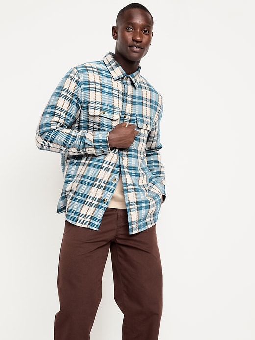 Image number 3 showing, Loose Fit Textured Plaid Pocket Shirt