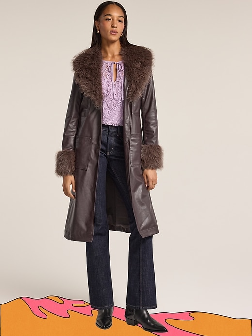 Image number 1 showing, Old Navy x Anna Sui Vegan Leather Coat