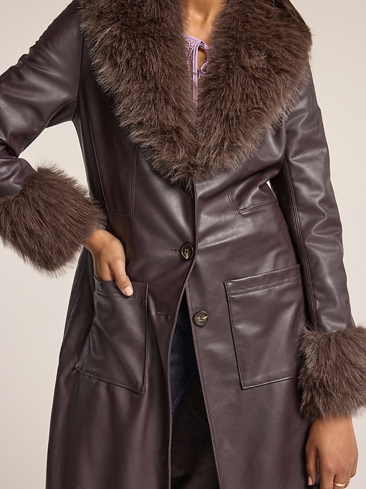 Image number 3 showing, Old Navy x Anna Sui Vegan Leather Coat