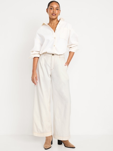 High-Waisted Taylor Trouser Wide-Leg Pants
