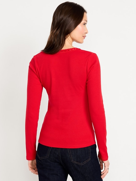 Image number 2 showing, Scoop-Neck Long-Sleeve Ribbed Top