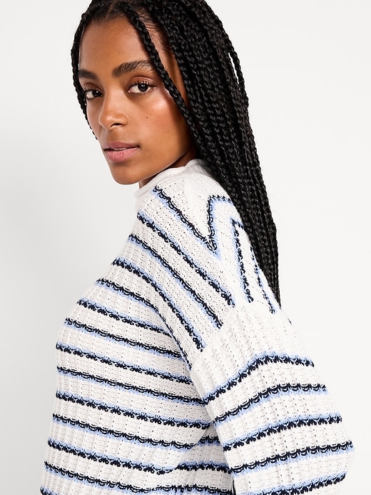 Image number 3 showing, Roll-Neck Seaside Cotton Sweater