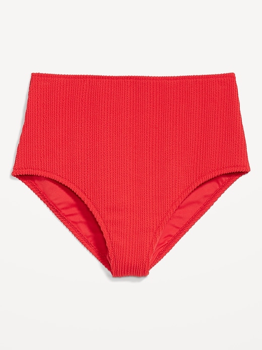 Image number 4 showing, High-Waisted Ribbed Bikini Swim Bottoms