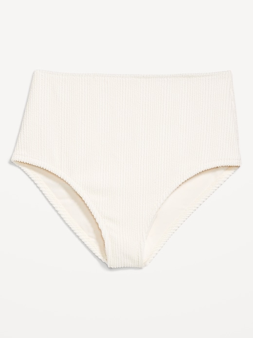 Image number 4 showing, High-Waisted Ribbed Bikini Swim Bottoms