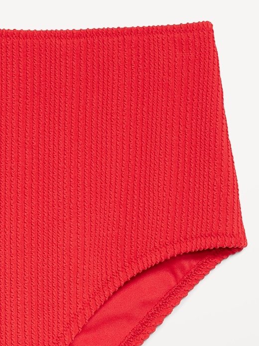 Image number 5 showing, High-Waisted Ribbed Bikini Swim Bottoms