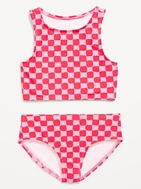L'image numéro 1 présente Maillot de bain tankini à motif pour fille