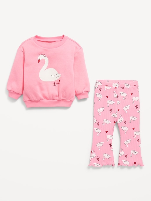 Image number 2 showing, Long-Sleeve Graphic Sweatshirt and Leggings Set for Baby